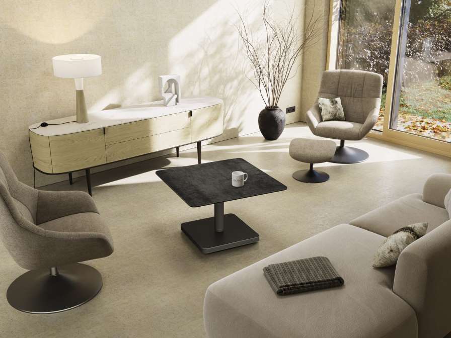 TABLE BASSE ORLANDO LIFT ROULETTES CACHEES